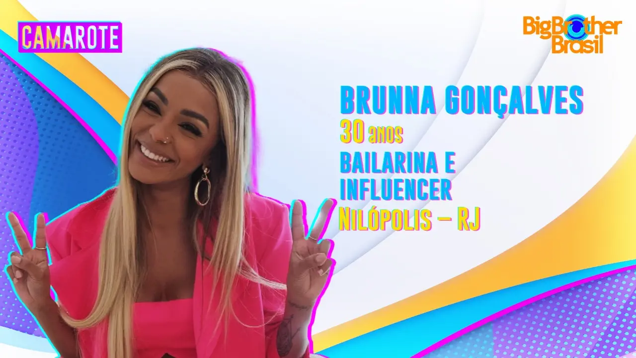 foto de Brunna Gonçalves e banner com informações sobre ela