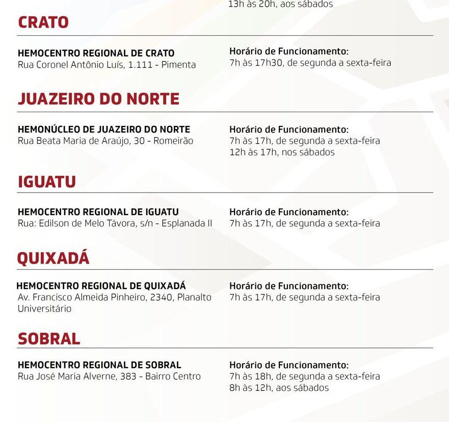 Print com endereços no Interior do Ceará