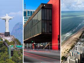 Colagem com imagens da cidades do Rio de Janeiro, São Paulo e Recife