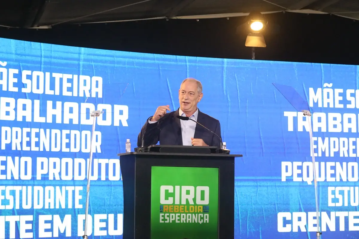 Ciro Gomes durante evento que oficializou sua pré-candidatura a presidente da República em 2022