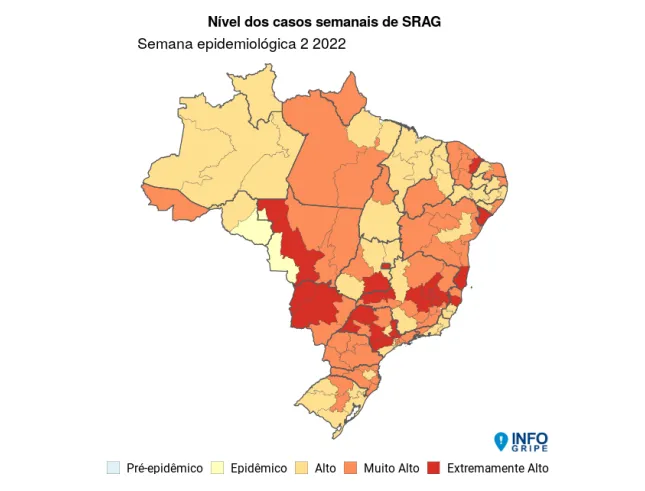 Semana epidemiológica 02 refere ao período de 9 a 15 de janeiro de 2022