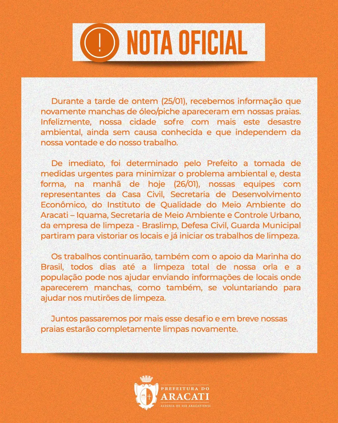 nota oficial da prefeitura de aracati