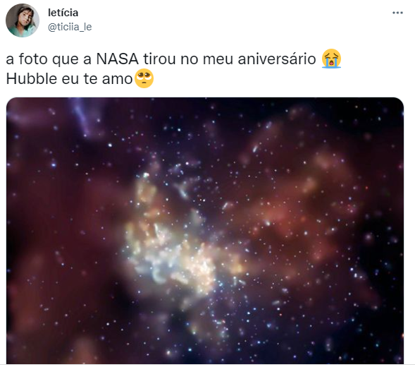 Usuário compartilha em tweet imagem registrada pela Nasa no dia em que nasceu