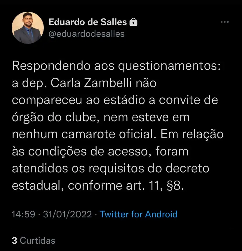 Assessor disse que a deputada respeito o decreto estadual