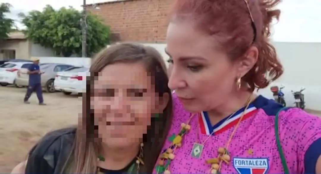 Carla Zambelli em vídeo gravado nas dependências da sede do Fortaleza