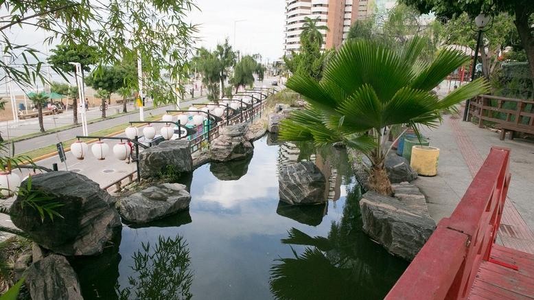 Jardim Japonês permite espaço de meditação próximo à Beira Mar