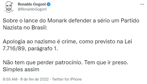 Usuário do Twitter reage a falas de apresentador do Flow Podcast