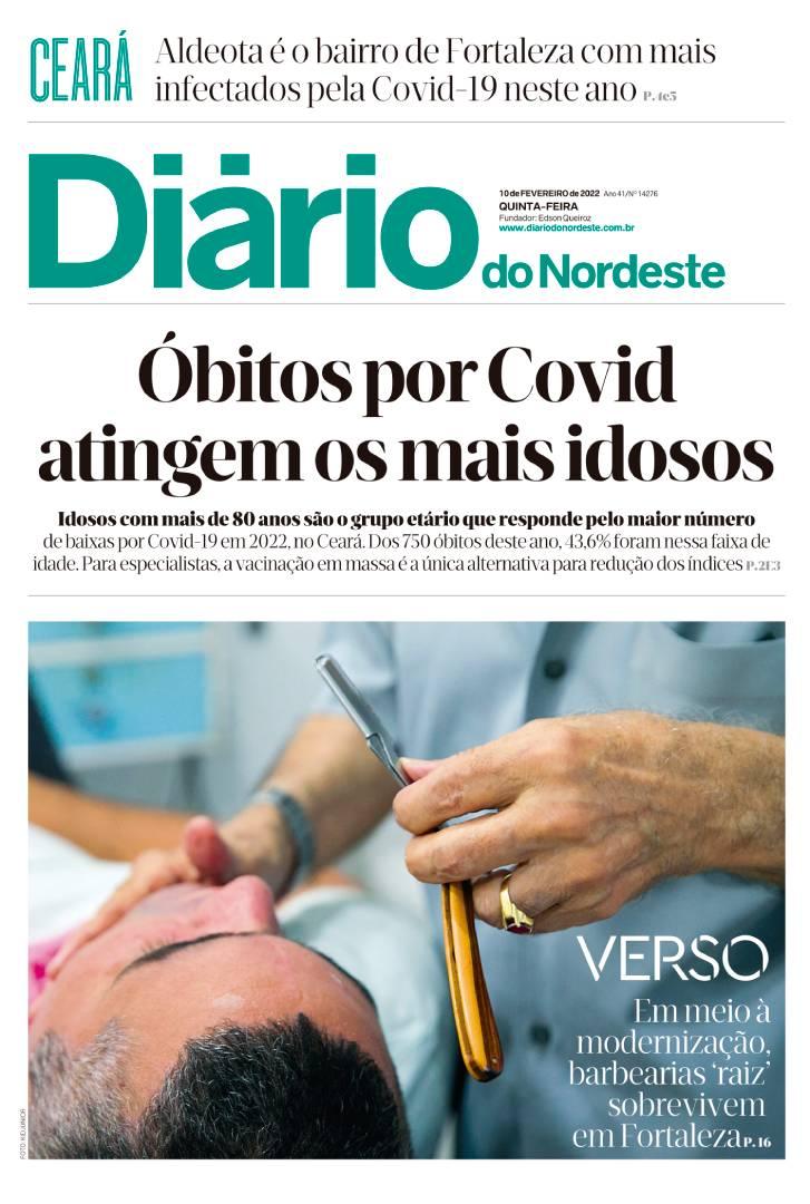 Capa da Edição do dia do jornal Diário do Nordeste