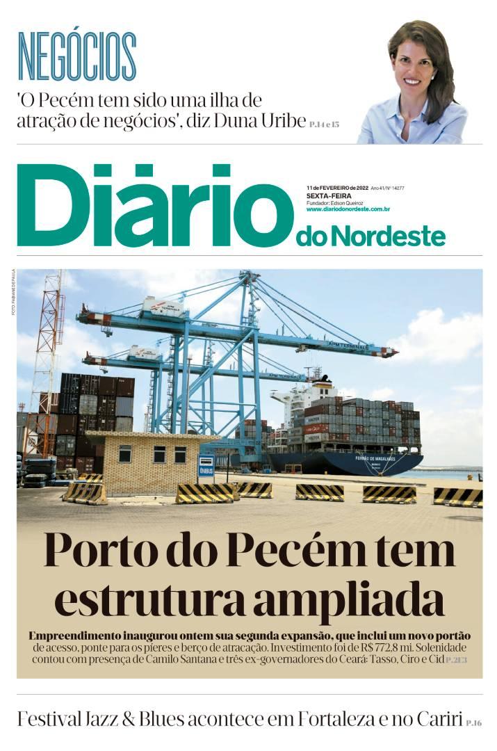 Capa da Edição do dia do jornal Diário do Nordeste