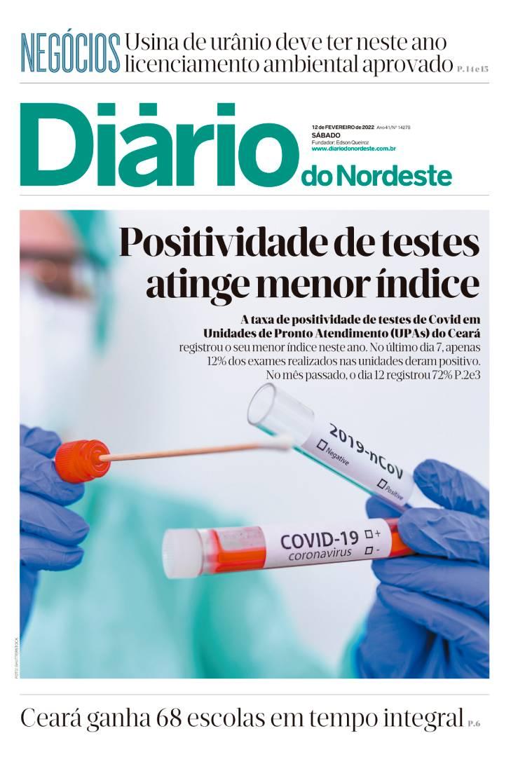 Capa da Edição do dia do jornal Diário do Nordeste