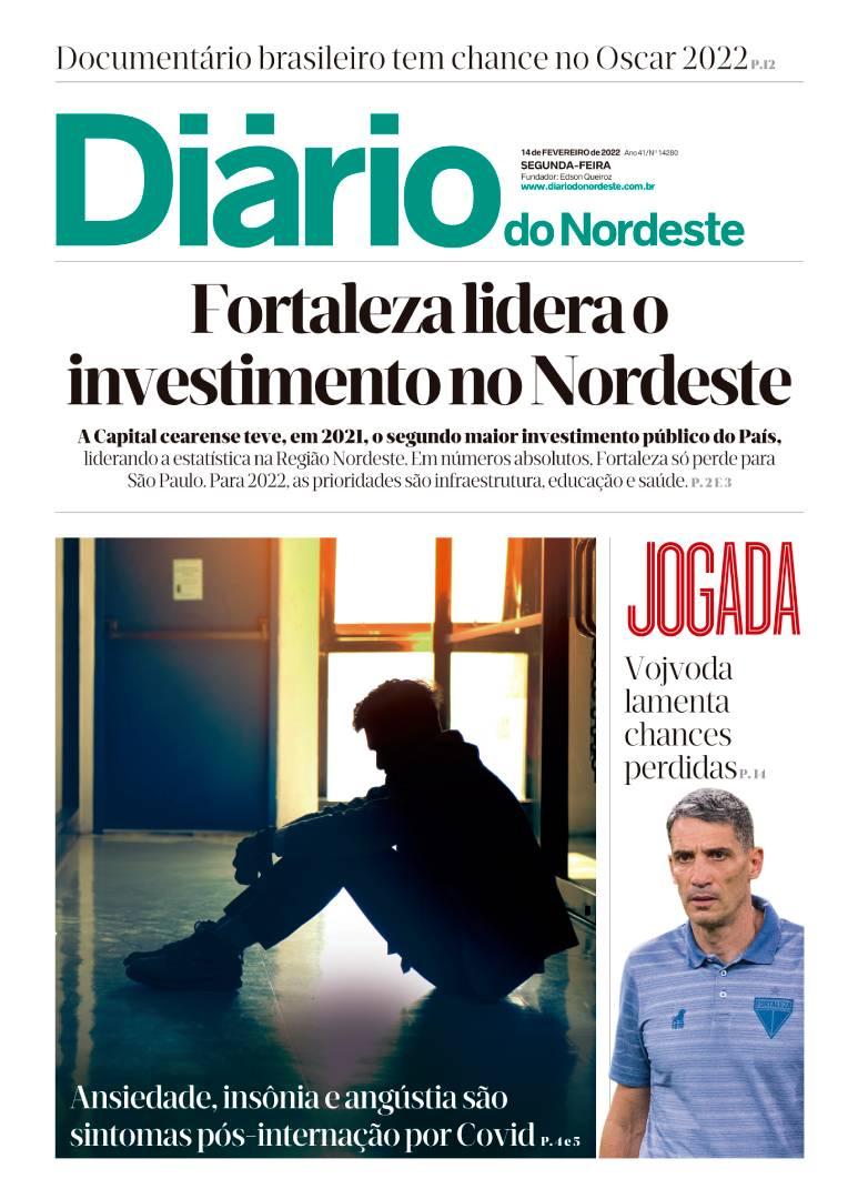 Capa da Edição do dia do jornal Diário do Nordeste