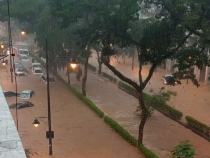 Imagem do temporal em Petrópolis, no Rio de Janeiro