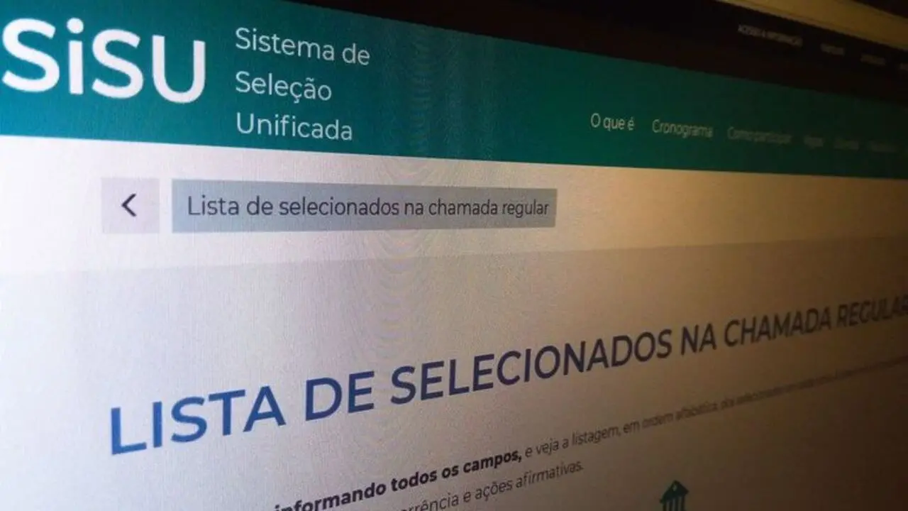 Página do site com o resultado Sisu 2022