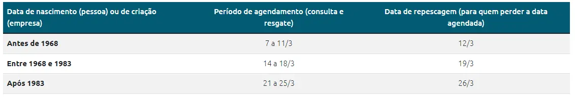 Print do calendário