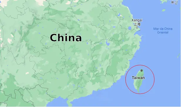 Mapa China Taiwan