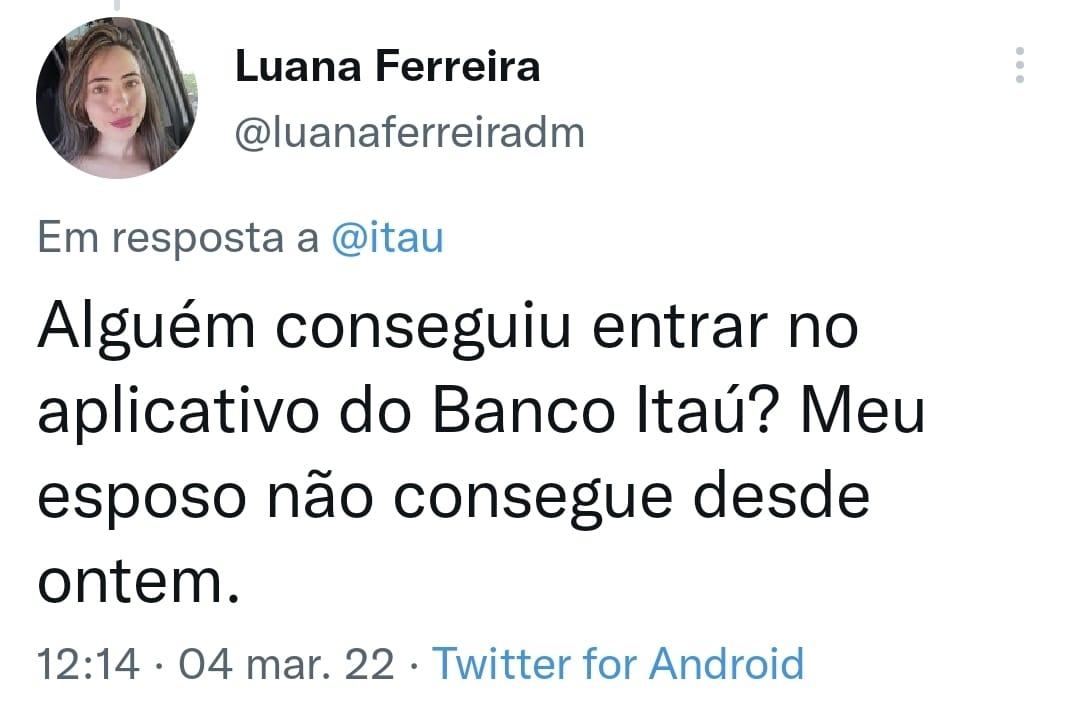 print de cliente reclamando do banco itaú