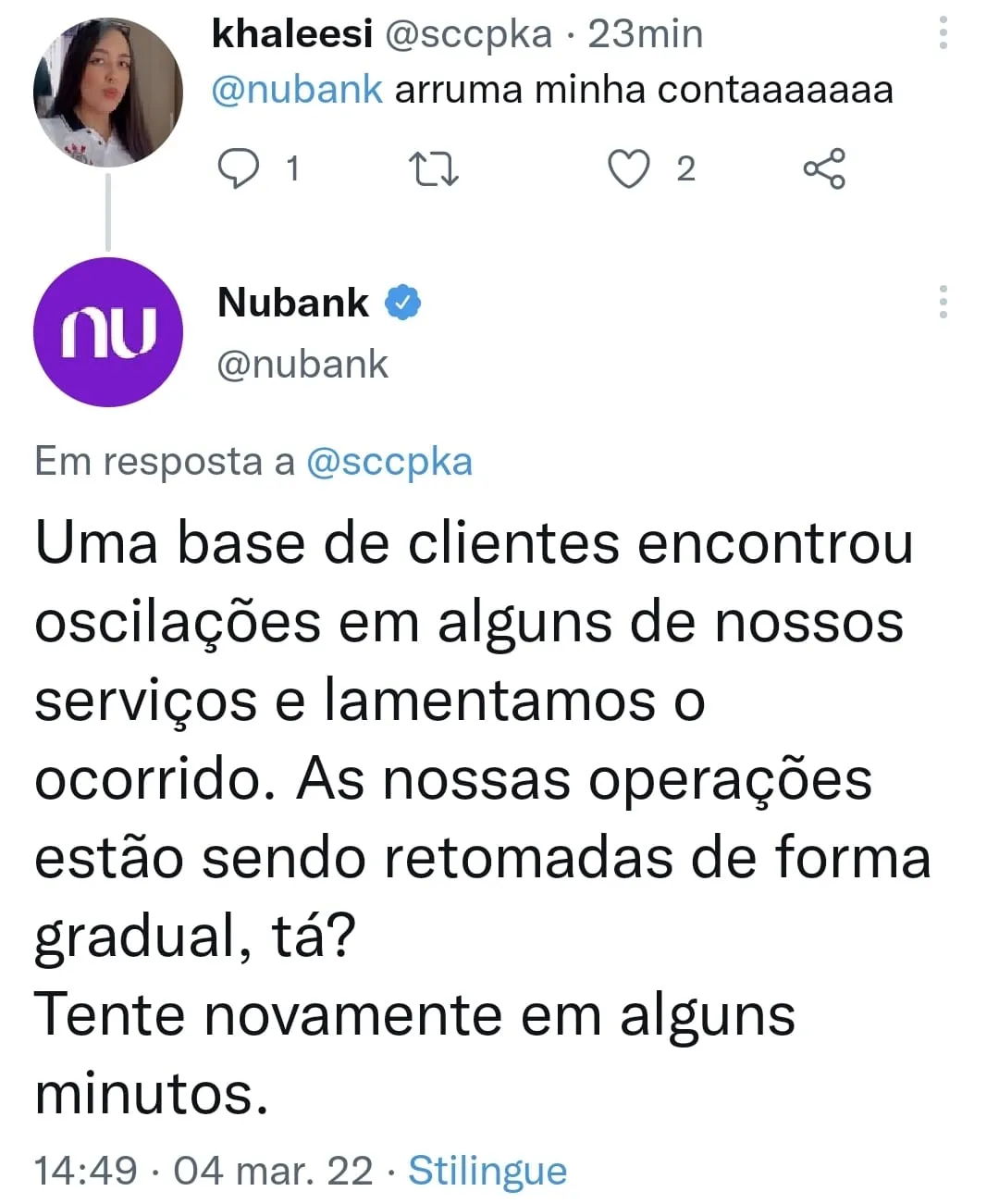 Usuário relataram problemas nas redes sociais