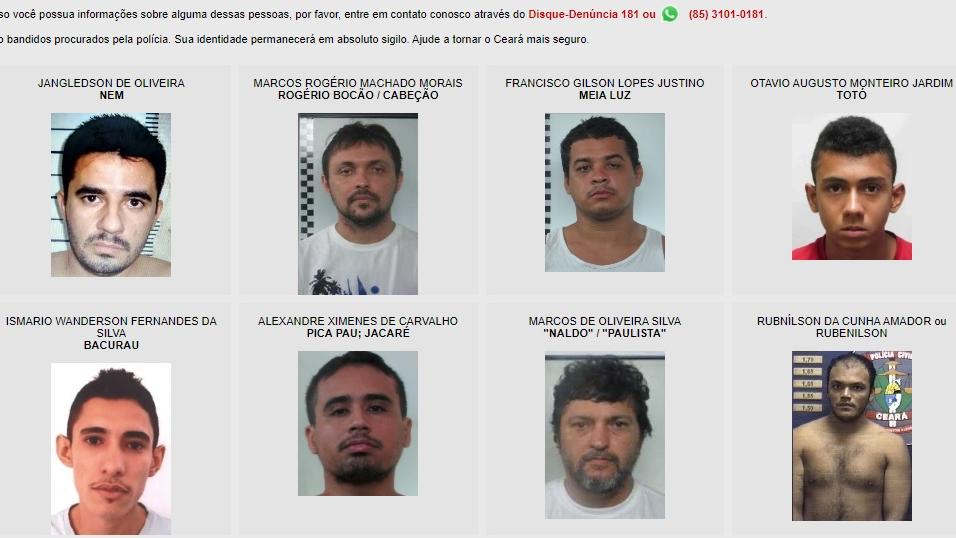Lista de Mais Procurados da Secretaria da Segurança Pública e Defesa Social do Ceará (SSPDS) reúne 13 criminosos conhecidos há muito tempo pelas autoridades