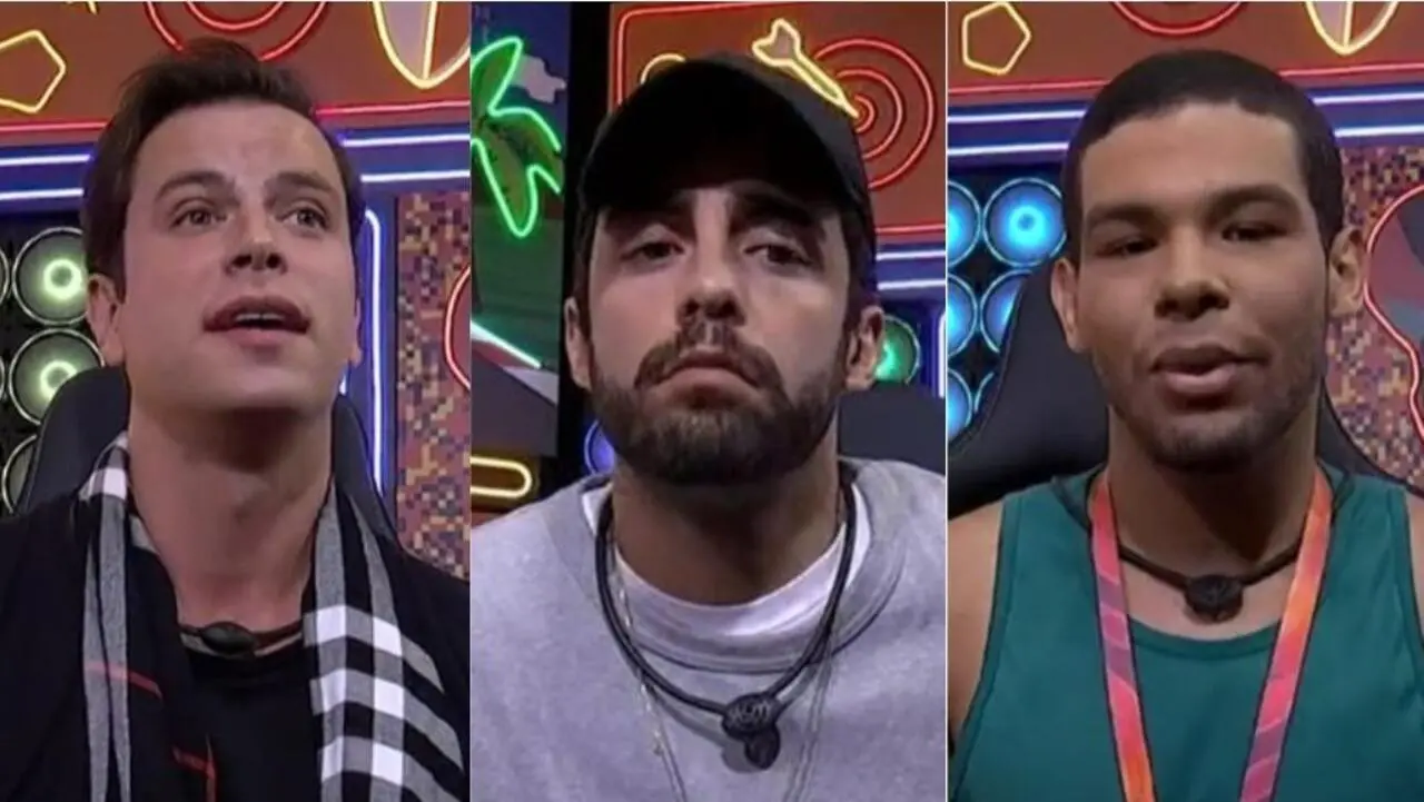Formação do paredão do BBB 22 com Gustavo, Scooby e Viny