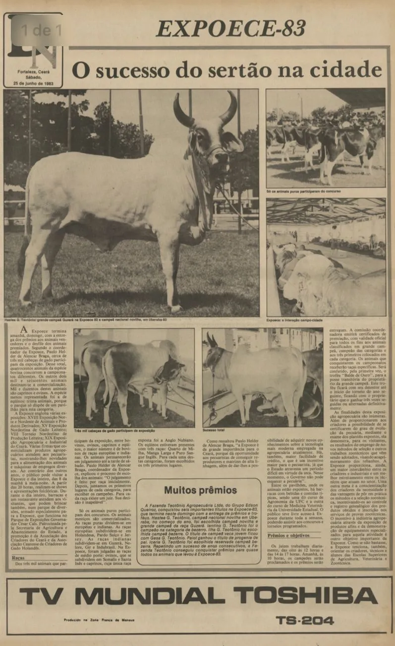 Matéria do Diário do Nordeste retratando uma das edições da Expoece