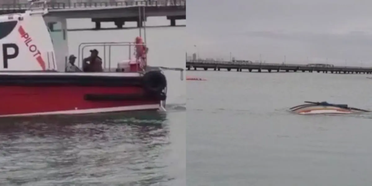 Pescadores sendo resgatados no mar