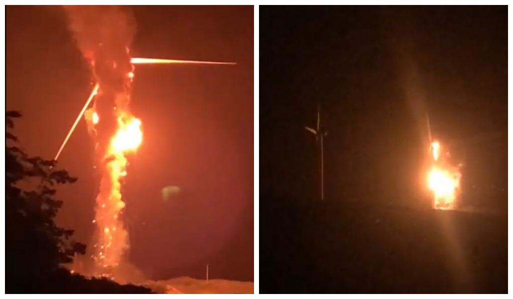 Incêndio em torre de energia eólica