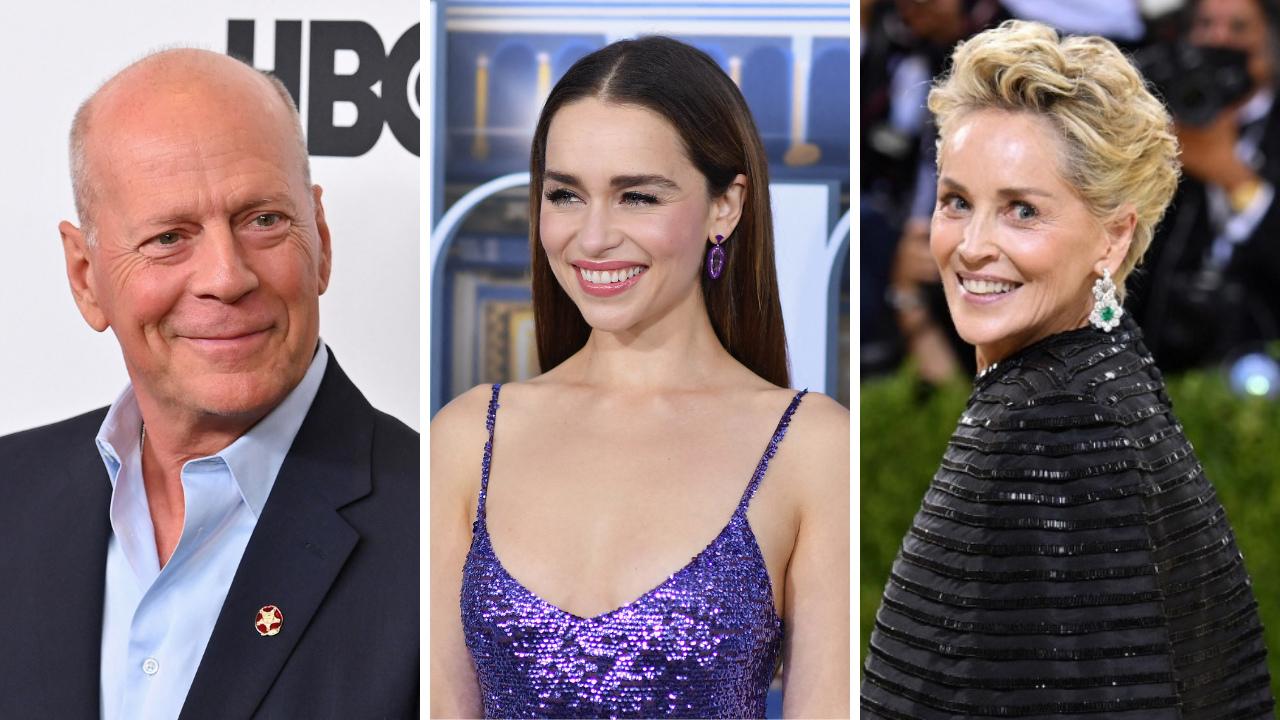 Montagem com Bruce Willis, Emilia Clarke e Sharon Stones