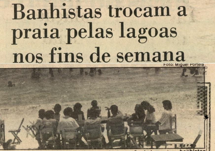 Banhistas em mesas na Lagoa da Parangaba