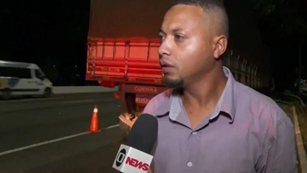 Motorista Kaique Reis em entrevista para a Globo