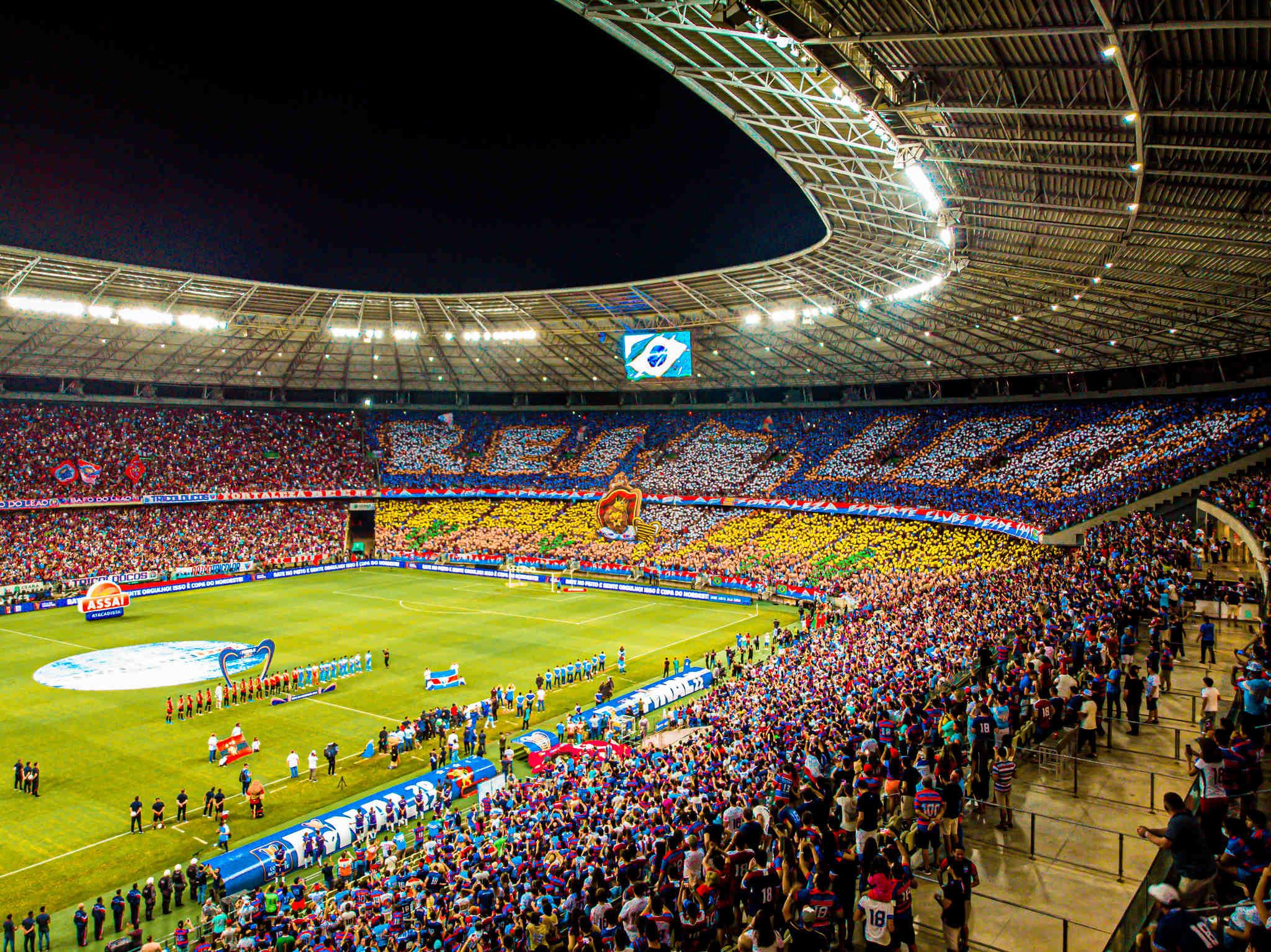 Mosaico do Fortaleza na partida contra o Sport, final da Copa do Nordeste