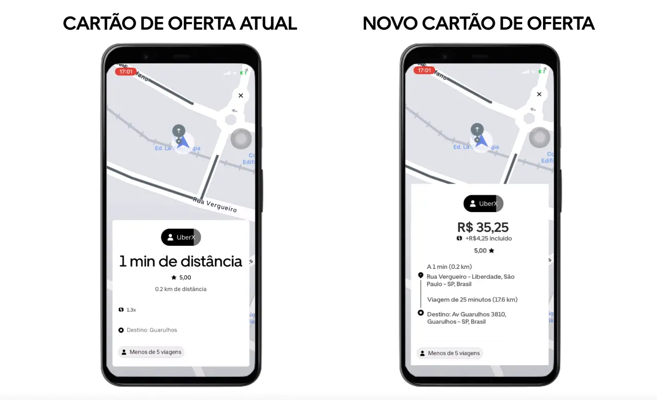 Tela da Uber
