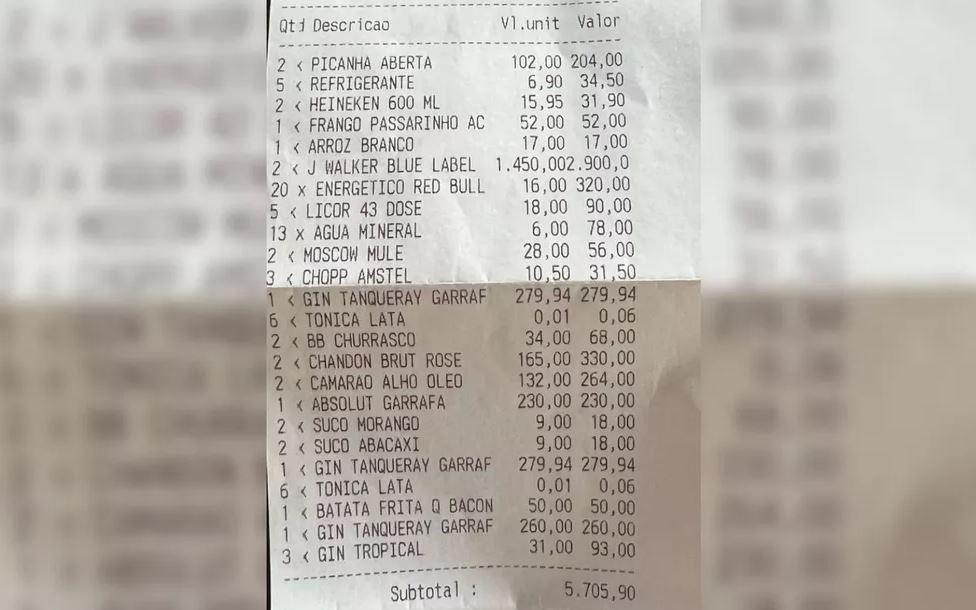 conta de bar em goiânia