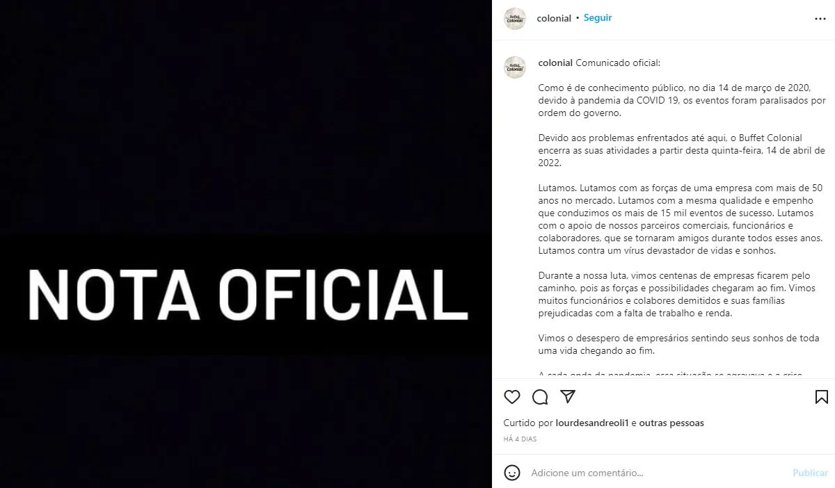 Anúncio de fechamento foi comunicado através das redes sociais