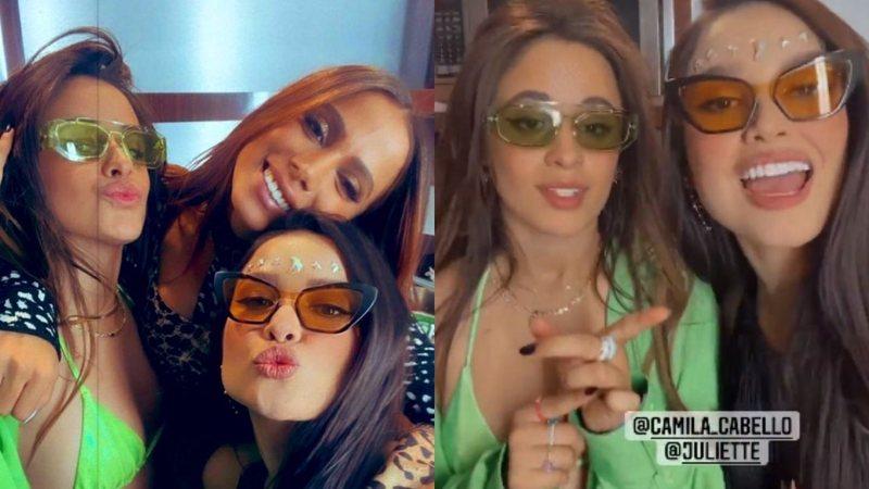 Juliette, Anitta e Camila Cabello se encontram nos bastidores do Coachella 2022