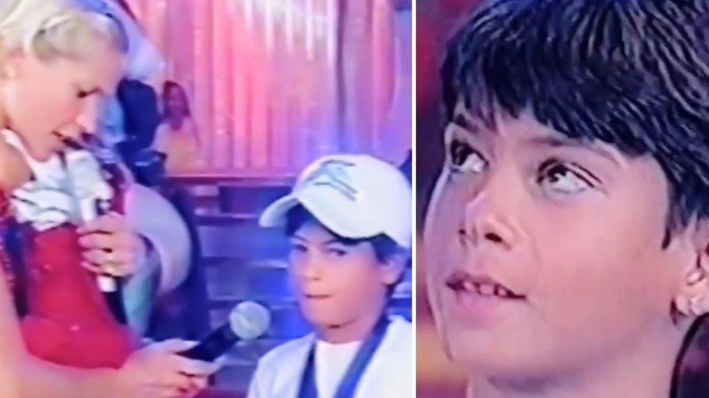 Arthur Aguiar no programa da Xuxa quando era criança