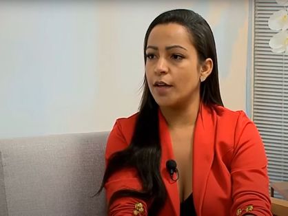 Sandra Mara Fernandes em entrevista para a televisão pela primeira vez