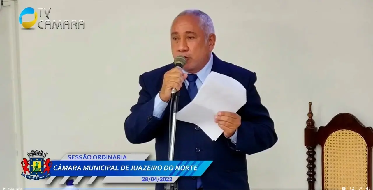 Vereador testinha na tribuna em Juazeiro do Norte