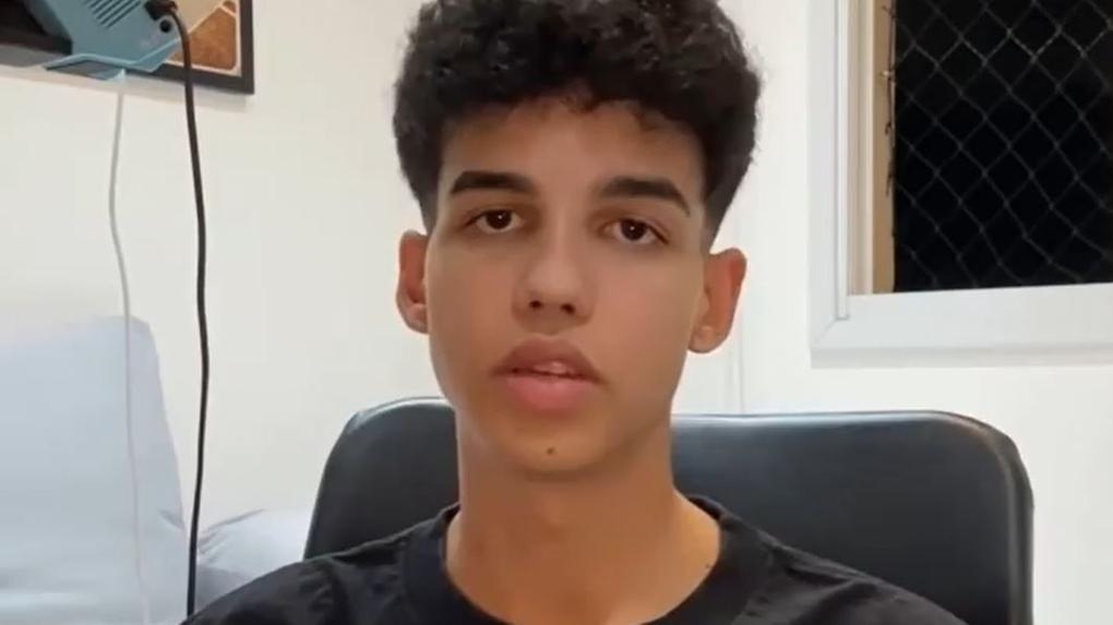 Gabriel Muniz, jovem que teve a barriga aberta numa praia no Espírito Santo, publicou vídeo no Instagram