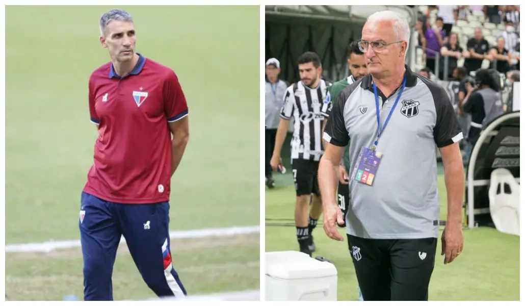 Vojvoda e Dorival Júnior no gramado da Arena Castelão