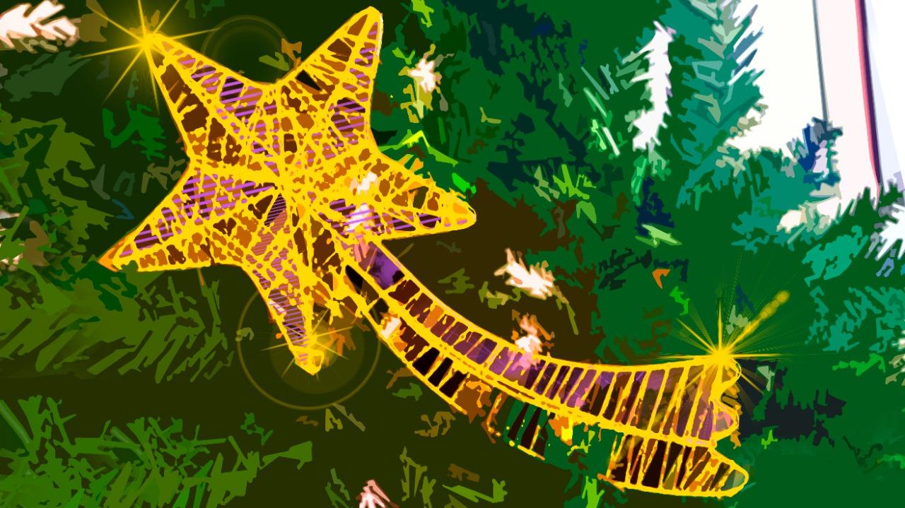 Estrela em árvore de Natal