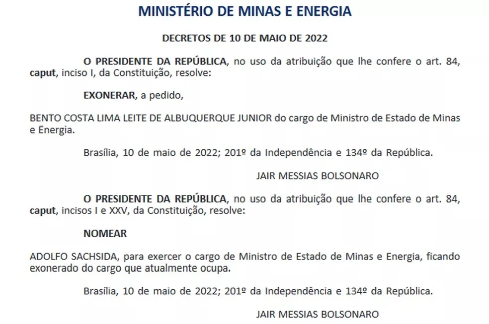 Troca de ministros foi oficializada no Diário Oficial da União
