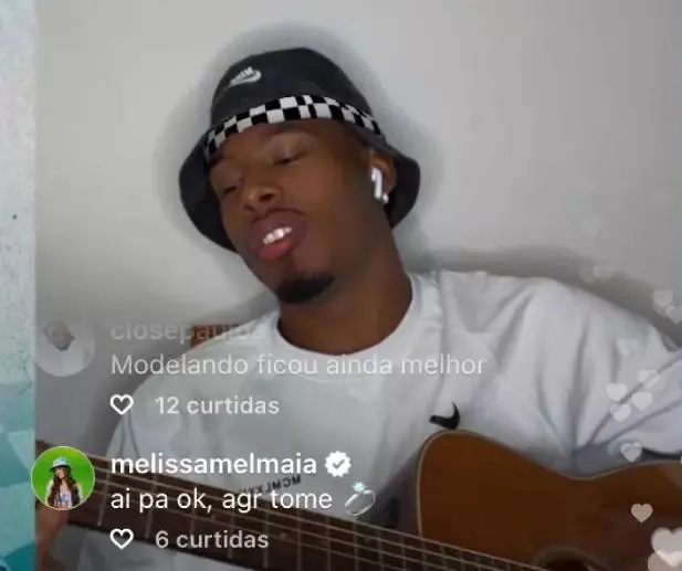 Mensagem de Mel Maia durante transmissão