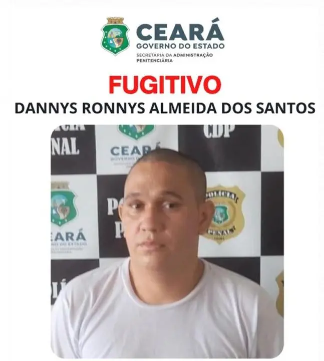 Foto oficial do foragido