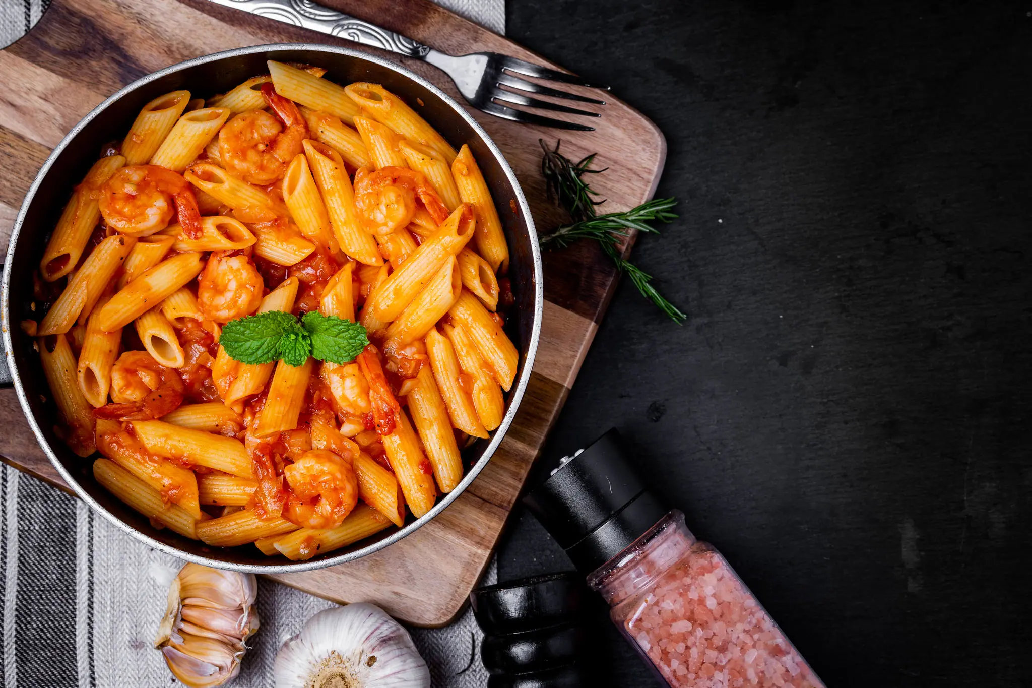 Penne ao molho de camarão