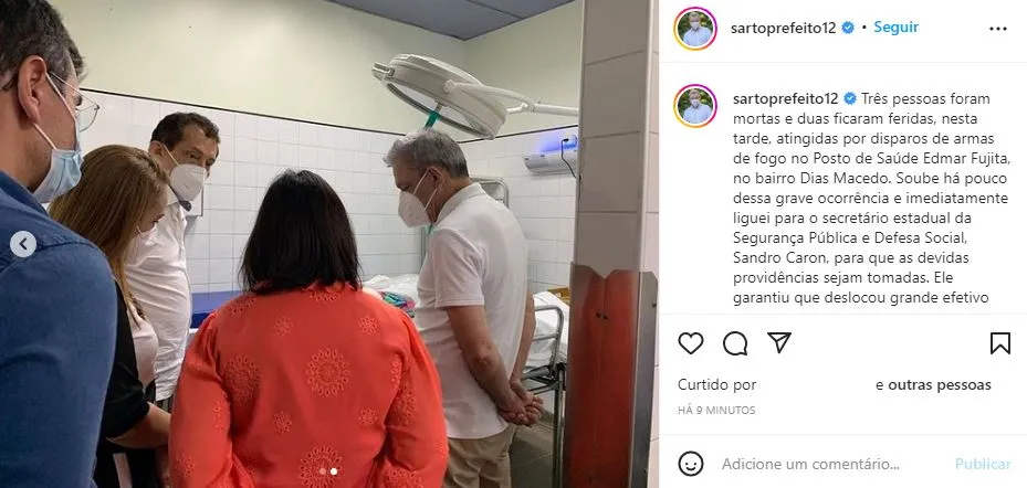 Prefeito de Fortaleza foi ao Instituto Doutor José Frota para prestar apoio às vítimas