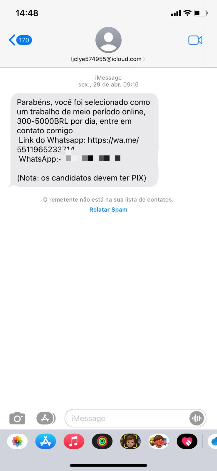 Geralmente, os estelionatários envolvem nomes de empresas conceituadas. Mas, em alguns casos, a fraudes são tão evidentes que o critério para a suposta vaga é o candidato ter Pix