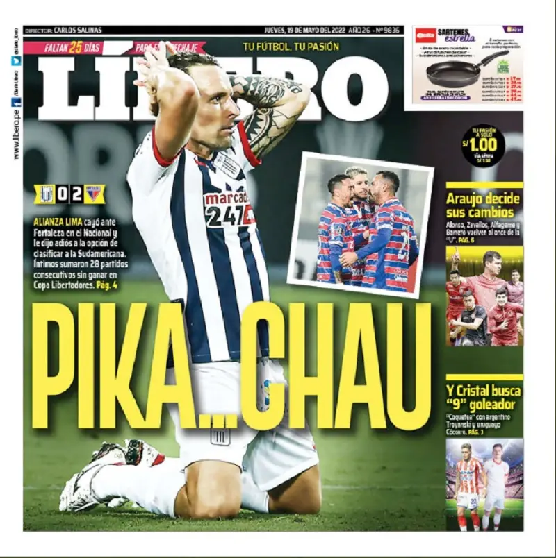 Imagem mostra capa de jornal