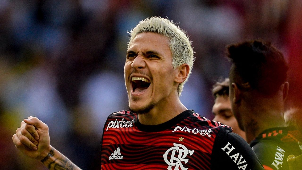 Pedro, do Flamengo, comemora gol