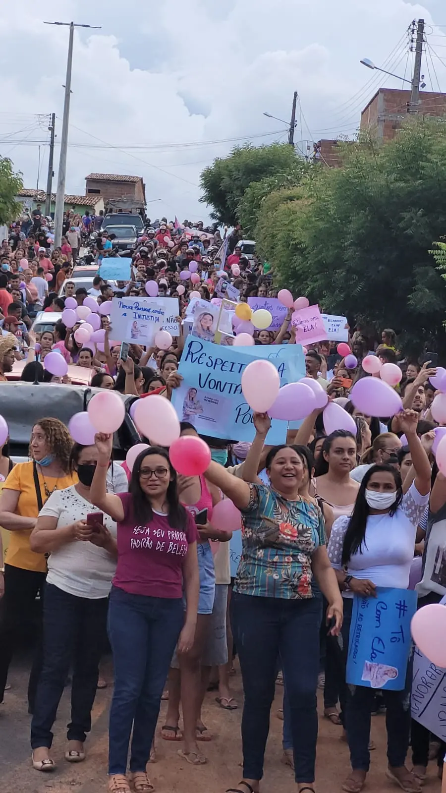 Manifestação a favor de Giordanna Mano