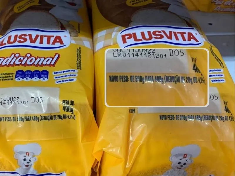 Redução do peso do pão de forma foi de 4%